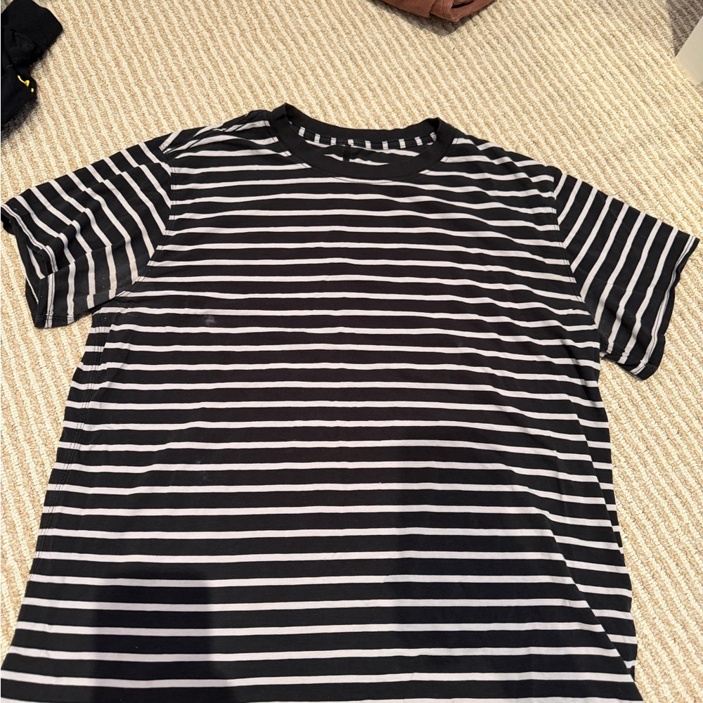 Black and White Striped Lululemon Shirt